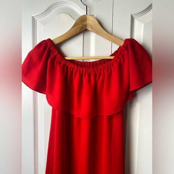 Wilfred Aritzia Neuchatel Off the shoulder dress size XS Red - Picture 6 of 7
